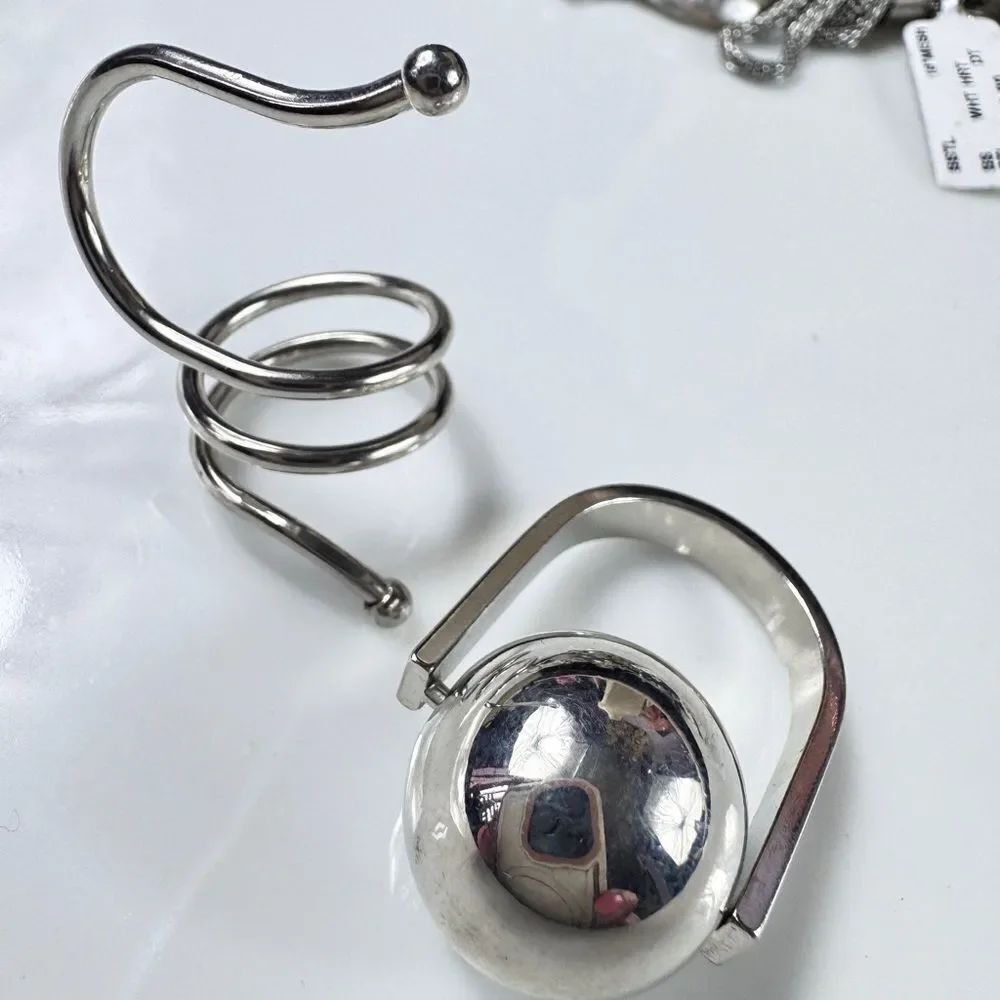 Urban Outfitters Silver Metal Spiral and Ball Rings Accessory Set